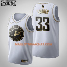 Maillot NBA Indiana Pacers Myles Turner 33 Nike 2019-20 Blanc Golden Edition Swingman - Enfant